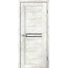 Дверь межкомнатная Сибирь Профиль Барн 6 Ель альпийская, стекло черное